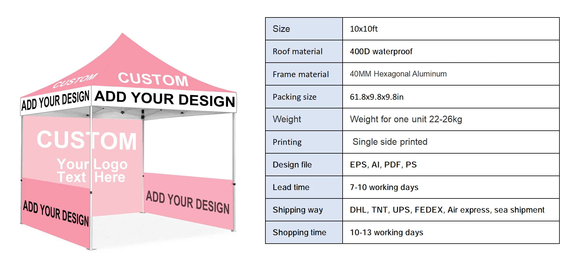 Exhibition Event Marquee Gazebos Custom Printed  Canopy Custom Tent Pop Up Foldable Tent Banner Table Flag