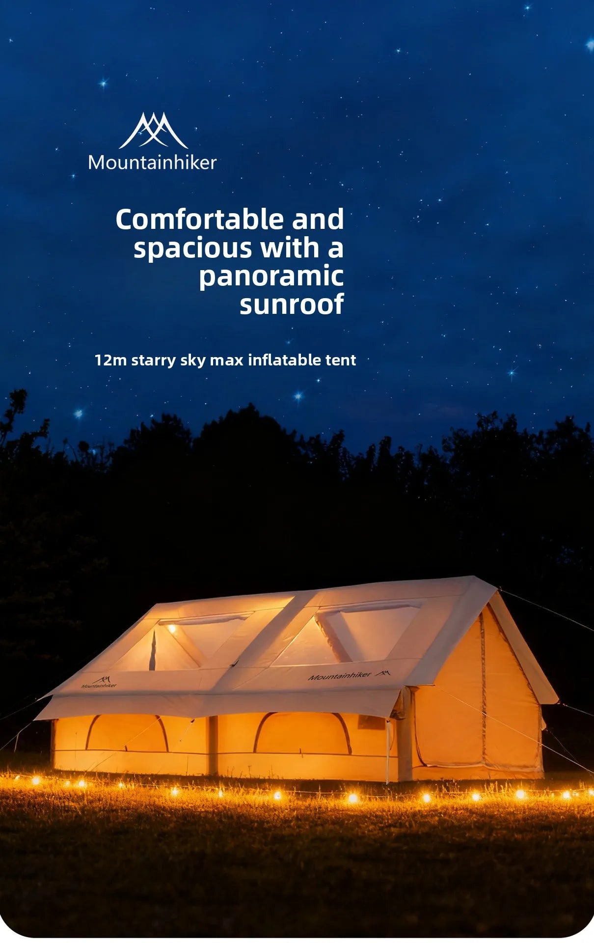 Mountainhiker Outdoor Camping Inflatable Tent Portable Folding Fully Automatic Rainproof Tourism 12 ㎡ Family House