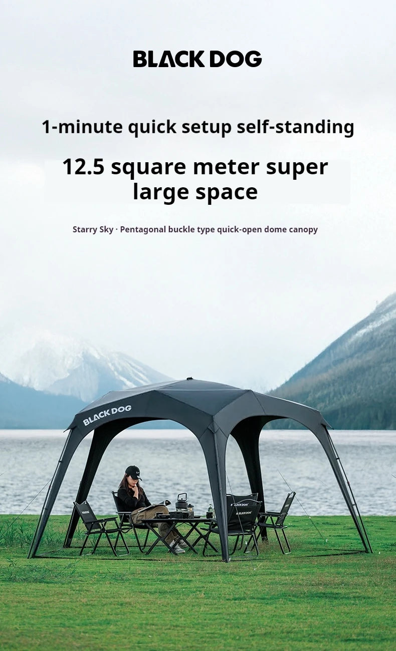 Naturehike BLACKDOG Camping Dome Tent Sunshade 150D Oxford Cloth Combination Buckle or Zipper Outdoor Travel Tent With Chimney