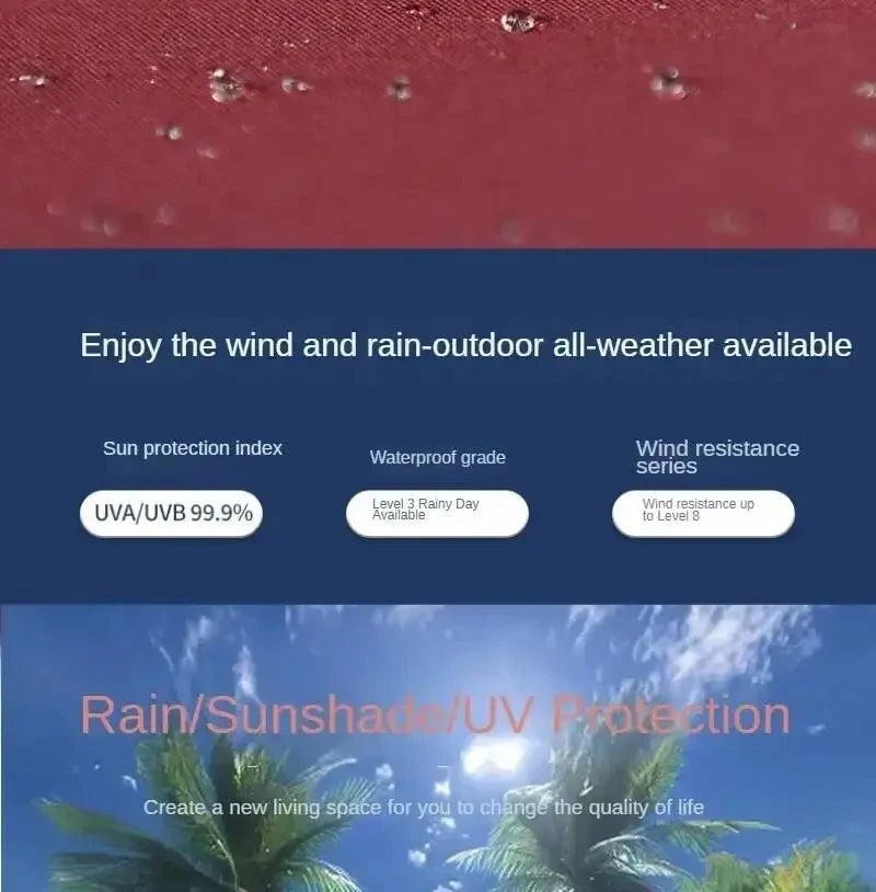 Outdoor Retractable Gazebos Electric Hand-cranked Sun Protection and Rain Protection Canopy Creative Courtyard Balcony Tents ZZ