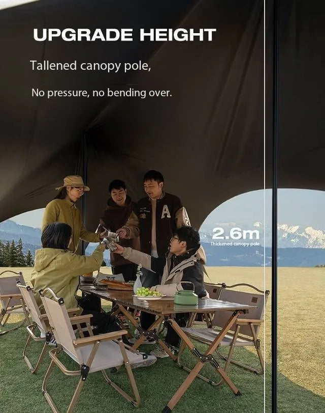 Outdoor Portable Hexagonal Sunshade Canopy Camping Rainproof Quick Setup Sun Shelter Professional Ventilated Outdoor Products