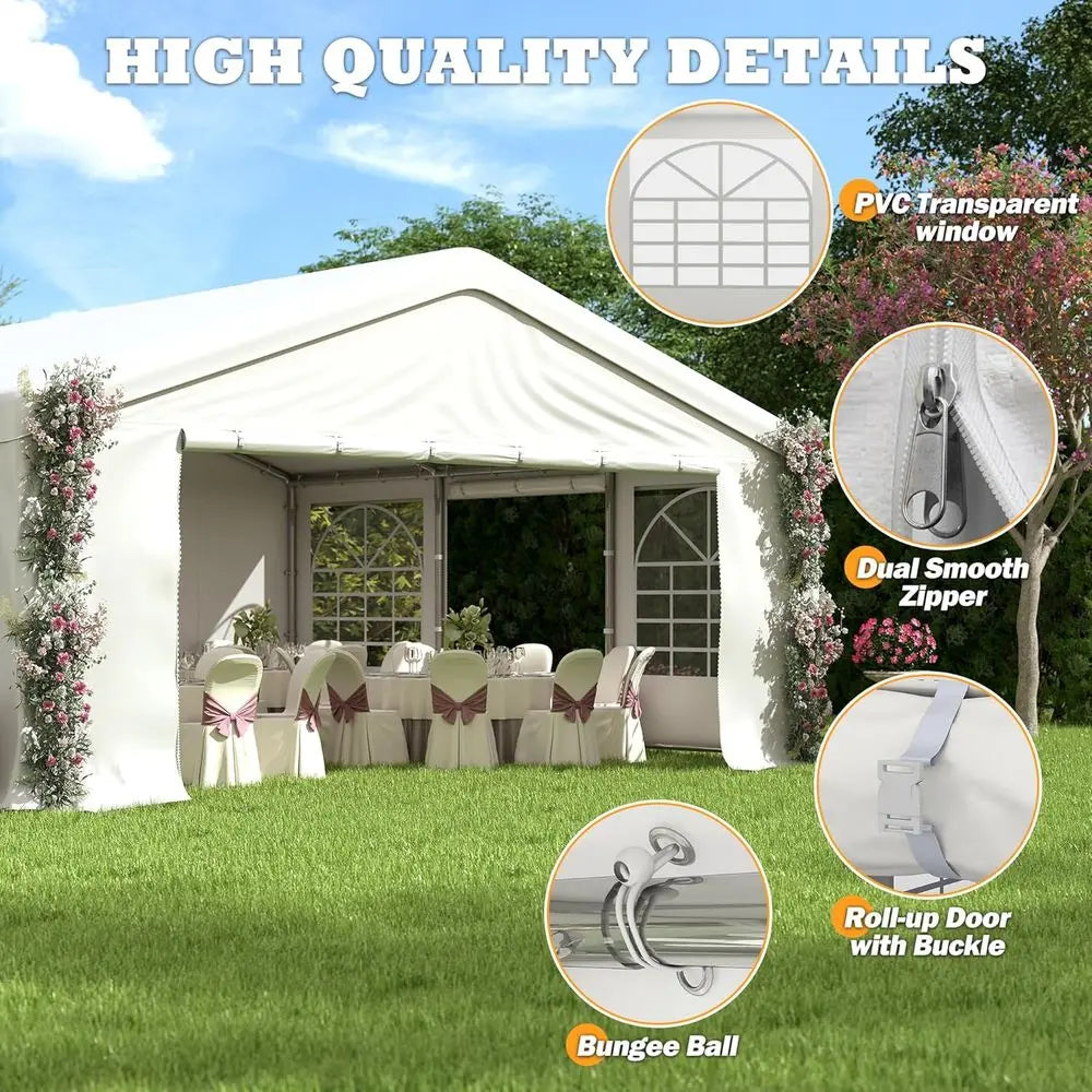 20 x 20t Party Tent Heavy Duty, Outdoor Wedding Tent with Removable Sidewalls, Event Gazebo Shelters or Party