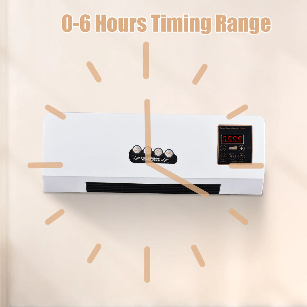 2 in 1 Wall-mounted Air Conditioner Electric Heating Fan with Remote Control Hot Wind Natural Wind Simple Air Conditioner Fan