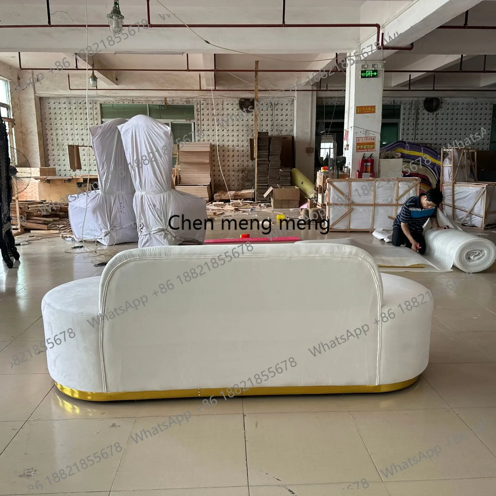 M183 Manufacturer customizes special-shaped fabric sofa office reception sofa living room light luxury wedding sofa