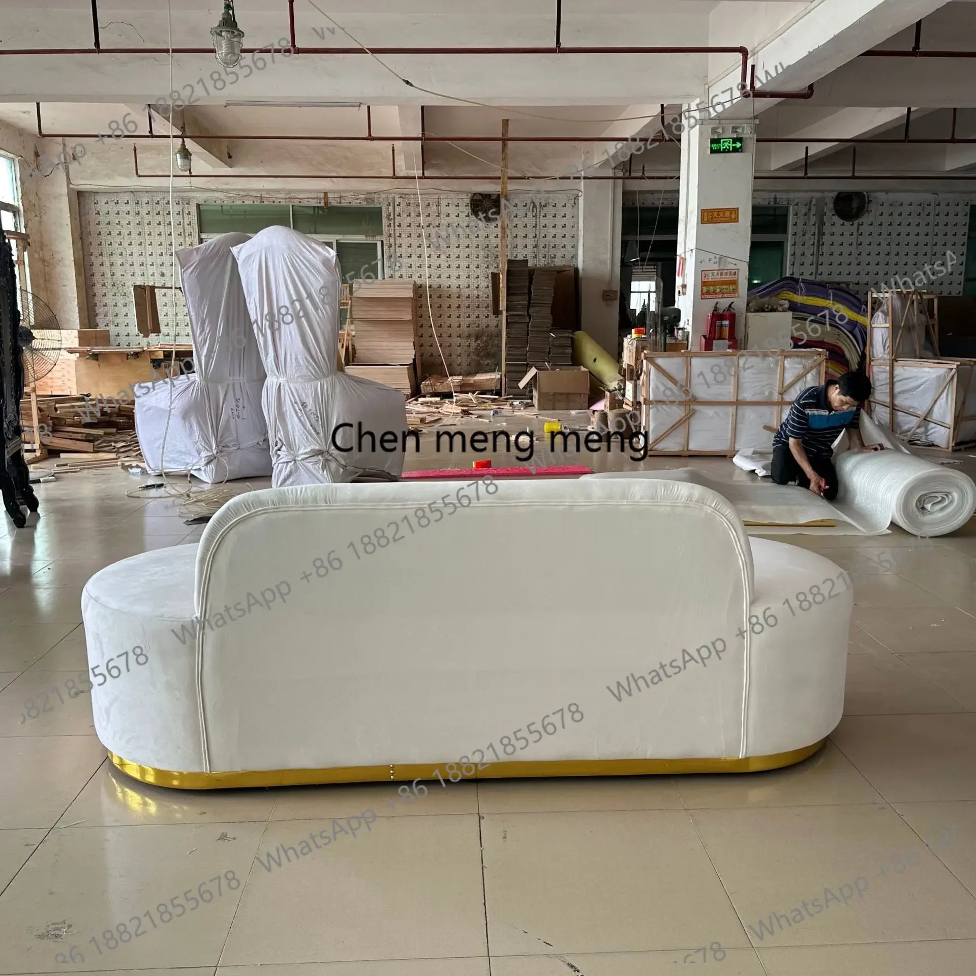 M183 Manufacturer customizes special-shaped fabric sofa office reception sofa living room light luxury wedding sofa