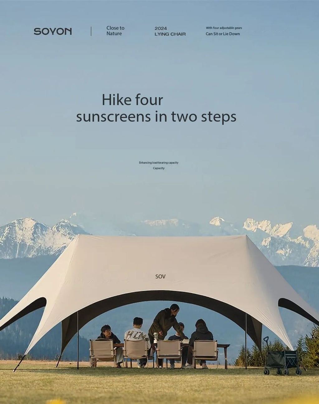 Outdoor Portable Hexagonal Sunshade Canopy Camping Rainproof Quick Setup Sun Shelter Professional Ventilated Outdoor Products