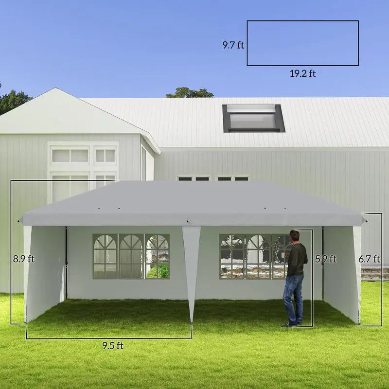 10' x 20' Outdoor Pop Up Canopy Tent Party Tent Instant Shelter W/ Carrying Bag, White