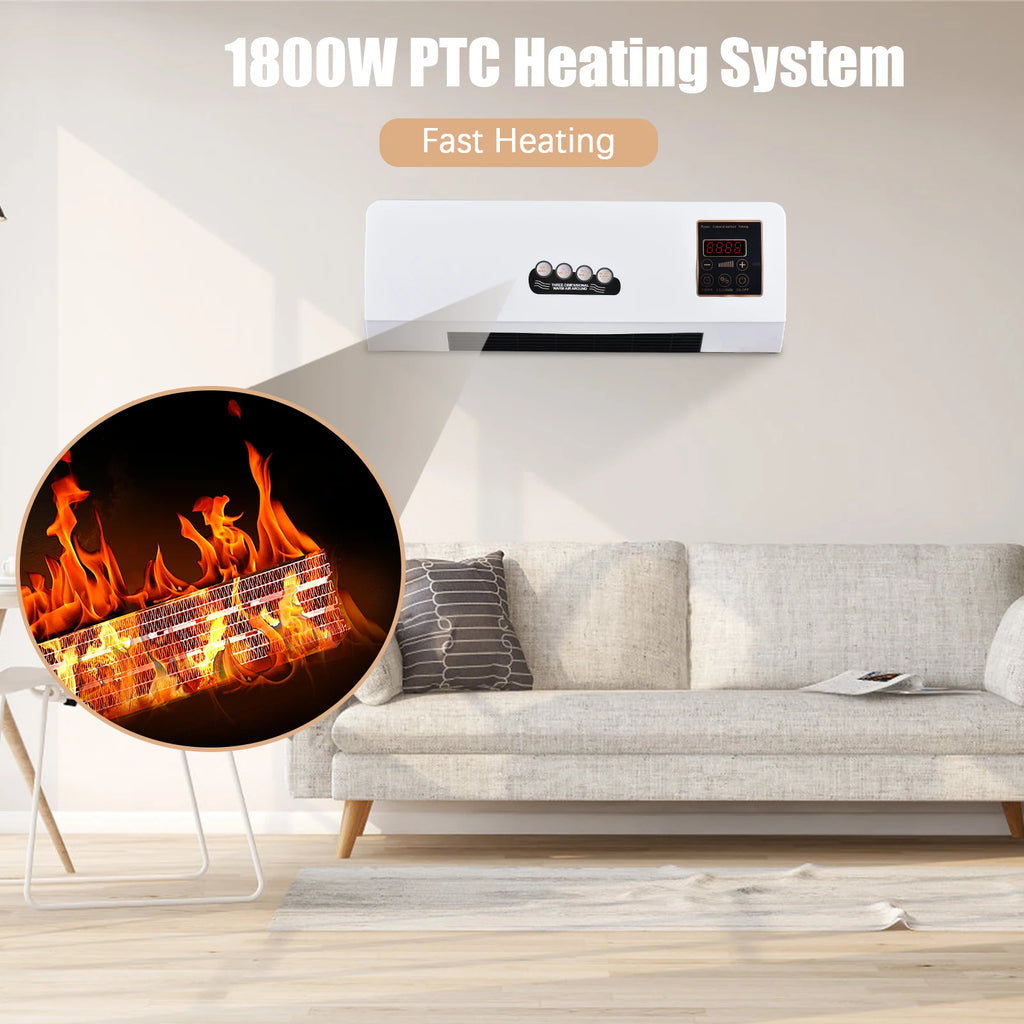 2 in 1 Wall-mounted Air Conditioner Electric Heating Fan with Remote Control Hot Wind Natural Wind Simple Air Conditioner Fan