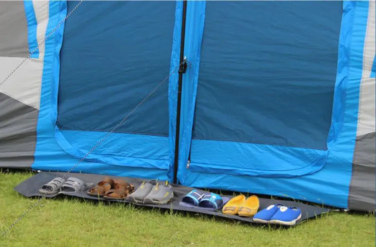 Outdoor Tent 2 Rooms Double Layer Family Camping Party 8-12 Persons Waterproof Windproof Top Rainfly Mesh Windows Portable Bag