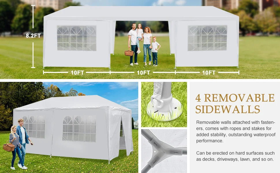 10'x30' Outdoor Party Tent Heavy Duty Large Backyard Canopy Tent Cater Party Favor Supplies Patio Gazebo for Outdoor Events
