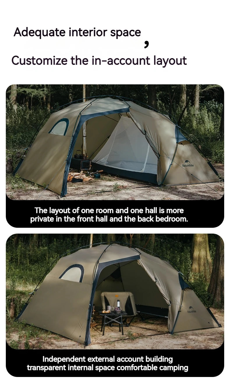 Naturehike SOLO Camping Tent Ultralight Silicon Coated Outdoor 4 Seasons Tents Waterproof 15D Nylon Double Layer Hiking Tent