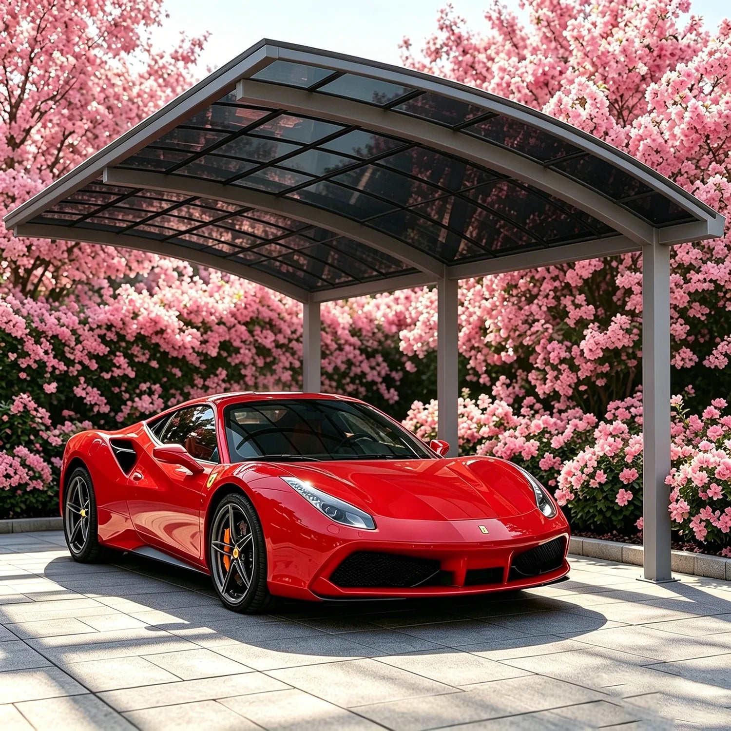 Modern Aluminium Carport, Tough Polycarbonate Canopy, Multi-scene Single Carport,Snow & Hail Resistant Shelter for Private Homes