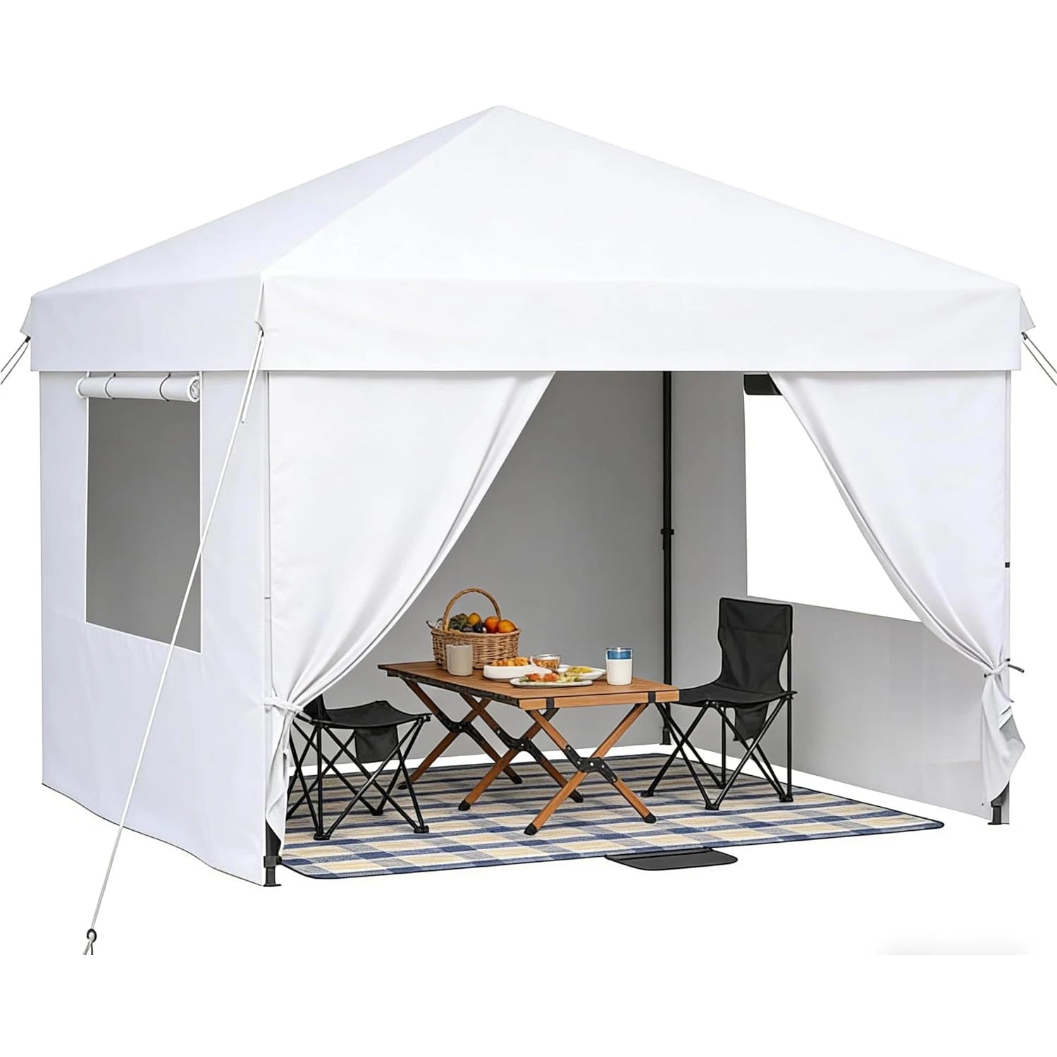 10x10 FT Pop Up Canopy Tent with Sidewalls, Heavy Duty Commercial Instant Shelter, Adjustable Waterproof Outdoor Gazebo with Carry Bag for Events, Parties, Markets