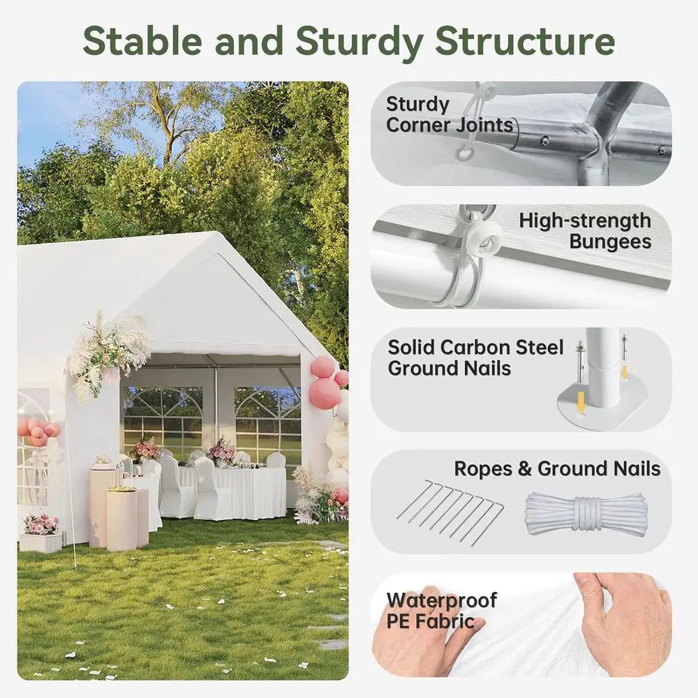 20x40 Party Tent or Weddings Waterproo Event Tent with Removable Sidewalls &Roll-up Door, Heavy-Duty Steel e or Outdoor Weddings