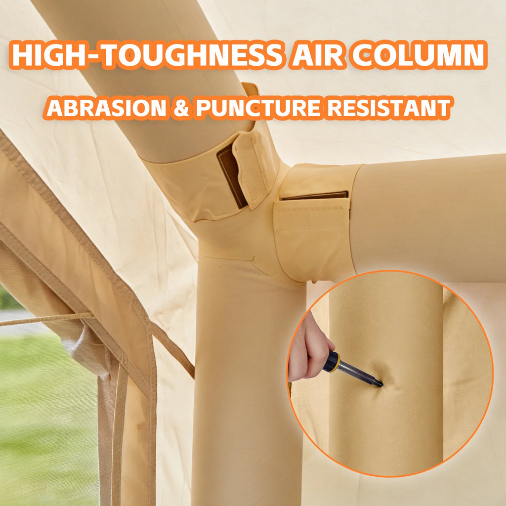 Inflatable Tents for Camping - Easy Blow Up Glamping Tent with Hand Pump, Hot Tent with Stove Jack Waterproof PVC Air Inflatable
