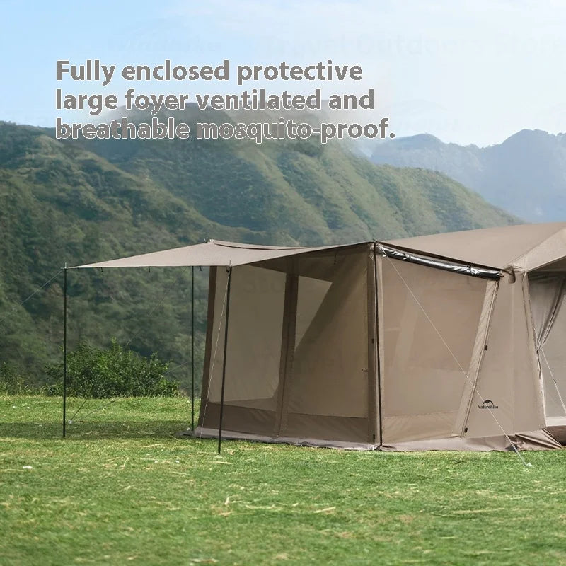 Naturehike Village 6.0-Roof Quick-open Camping Tent Outdoor Portable 150D Titanium Black Oxford Cloth Waterproof Sunscreen Tent