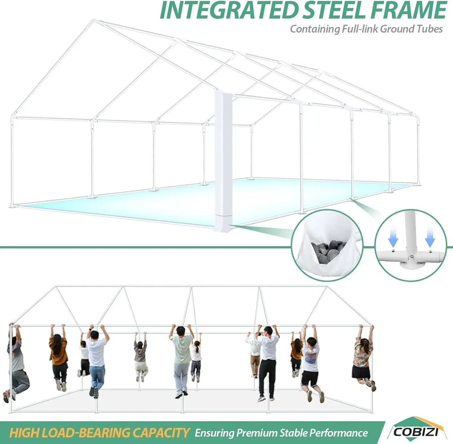 20x30 Party Tent Heavy Duty Canopy Wedding Gazebo Outdoor Event Shelter BBQ Waterproof White