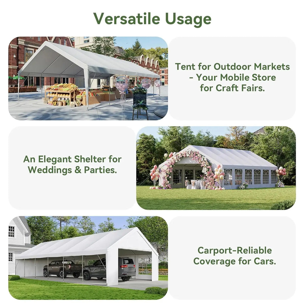 20x40 Party Tent Canopy for Weddings Waterproof Event Tent with Removable Sidewalls &Roll-up Door, Heavy-Duty Steel Frame