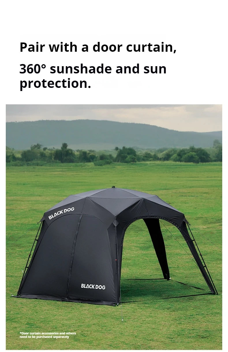 Naturehike BLACKDOG Camping Dome Tent Sunshade 150D Oxford Cloth Combination Buckle or Zipper Outdoor Travel Tent With Chimney