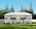 Tonnelle escamotable 10x20 robuste de qualité commerciale, tente instantanée avec 6 parois latérales, résistante aux intempéries, imperméable, pour mariages et fêtes en extérieur, installation facile, idéale pour la