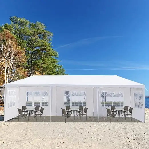 Tente de fête 10'x30', tentes extérieures pour événements de mariage avec 5 parois latérales amovibles, grand auvent, tonnelle robuste pour fêtes, Patio Bir