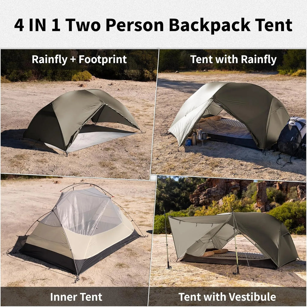 Naturehike Mongar Pro 123 Ultralight Three Season Outdoor Waterproof 20D Nylon Hiking Tent 2 Person Rucksack Camping Riding Tent
