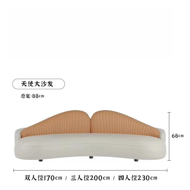 Italian Minimalist Designer Curved Sofa Nordic Creative Beauty Salon Lounge Reception Sofa Office Furniture أثاث مكتبات FYOS