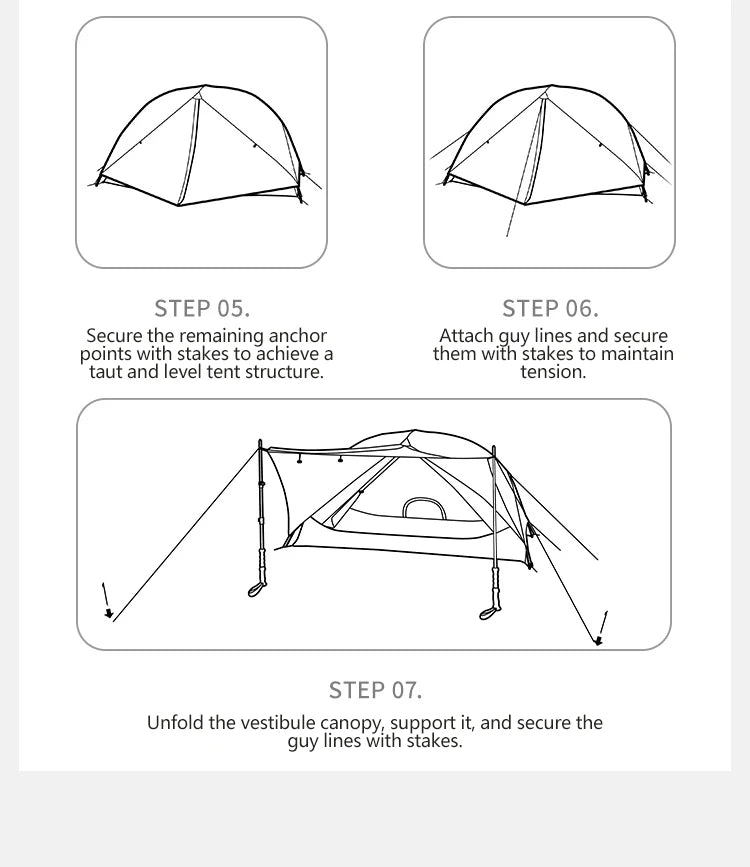 Naturehike Mongar Pro 123 Ultralight Three Season Outdoor Waterproof 20D Nylon Hiking Tent 2 Person Rucksack Camping Riding Tent