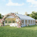 20x40 Party Tent Canopy for Weddings Waterproof Event Tent with Removable Sidewalls &Roll-up Door, Heavy-Duty Steel Frame