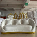 Factory direct sales light luxury velvet curved sofa wedding sofa living room homestay hotel leisure sofa