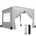 10 x 10 ft Pop Up Canopy Tent with Sidewalls, UPF50+ Outdoor Portable Instant Canopy Shelter with Carry Bag, Light Gray
