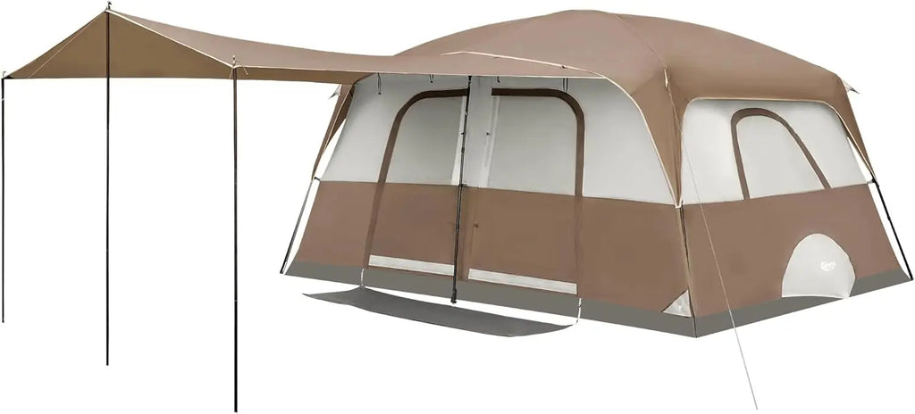6 | 8 | 10 Person Family Camping Tent with Porch, Big Family Camping Tent with Tall Height, Good Ventilation, Water Resitant Large Tent for Outdoor Camping, Backyard
