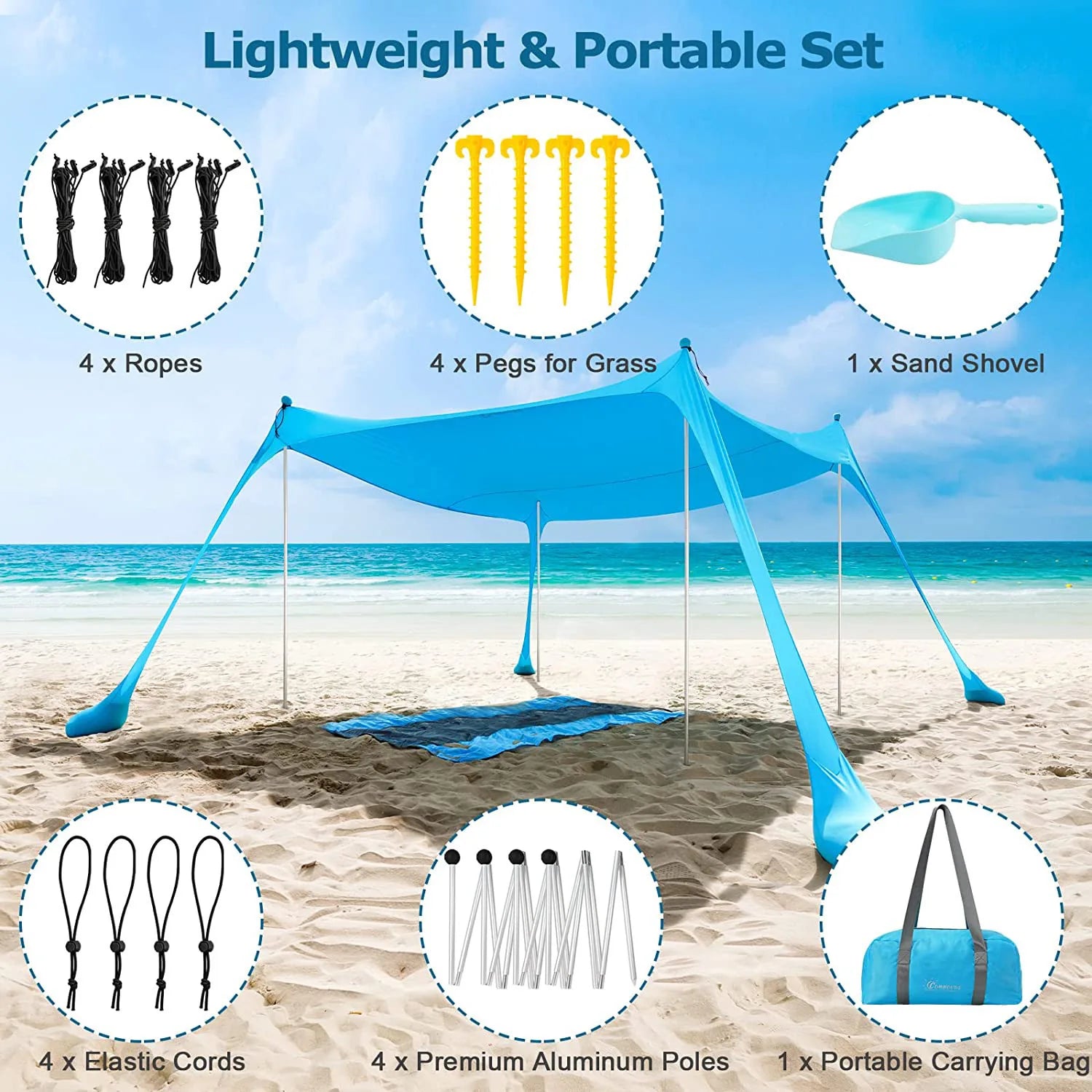 Camping Picnic Fishing Tent Outdoor Lawn Beach Leica Canopy Tent Portable Lawn Outdoor Sun Protection Cooling Large Size