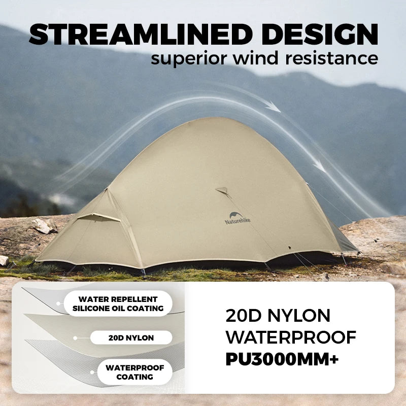 Naturehike Cloud Up Pro Tent 1 2 Person 20D Ultralight Portable Waterproof Camping Tent Outdoor Hiking Travel Backpacking Tent