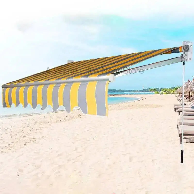 Retractable Gazebos Hand-cranked Awning Outdoor Balcony Window Shop Sunshade Tent Courtyard Sun Protection and Rainproof Pergola