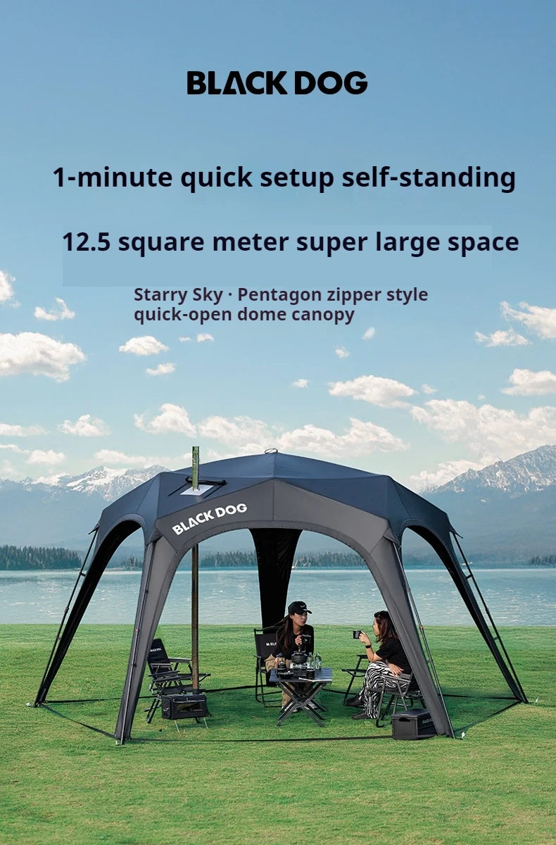 Naturehike BLACKDOG Camping Dome Tent Sunshade 150D Oxford Cloth Combination Buckle or Zipper Outdoor Travel Tent With Chimney