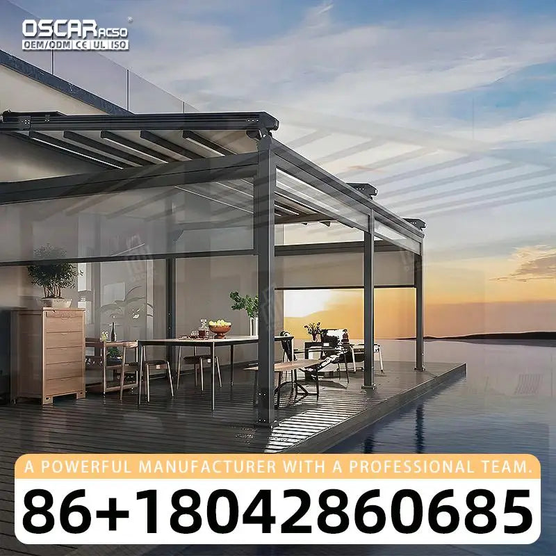 Motorised Retractable Gazebo with Easy Installation and Stylish Design similar to Canopy and Awning for Patio Garden Balcony Mot