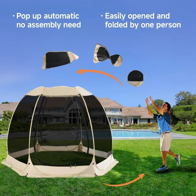 Hot Sale 6 Sided Mesh Screen Party Tent Durable Waterproof Outdoor Tent for Camping Backyard Garden Party