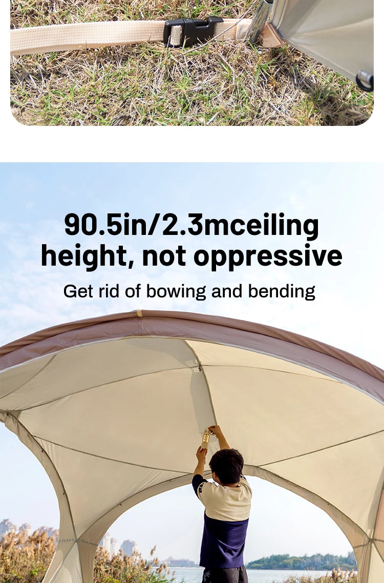 Sonuto 8-13 Person Camping Tent Sun Rainproof & Anti-Mosquito Large Car Awning Compact Foldable Outdoor Pavilion for Family