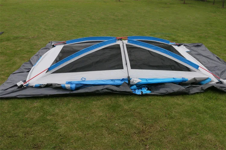 6-12Persons 2Rooms Large Space Tent Glamping Tourist Outdoor Camping Family Travel Anti-storm Suncreen Luxury UV 50+ Beach Play