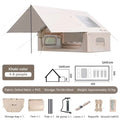 Auto Inflatable Tent with Sunshade, 2025 New 2 in 1 Pop Up Tent for Overnight Camping, Waterproof Lightweight Outdoor Instant Se