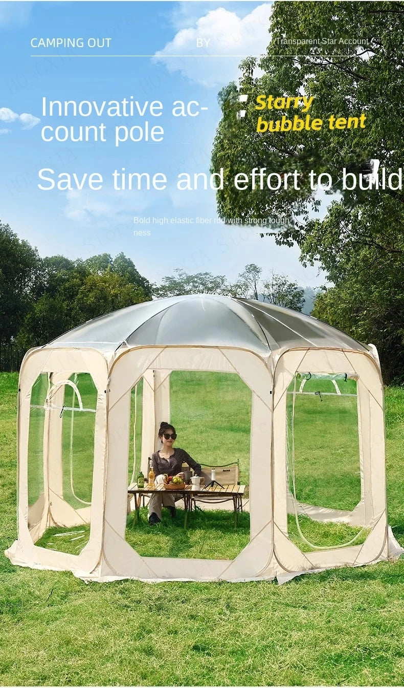 New Star Tent Transparent Bubble House Sun Room 4-10 Person PVC Courtyard Restaurant Shed Camping Supplies Outdoor Camping