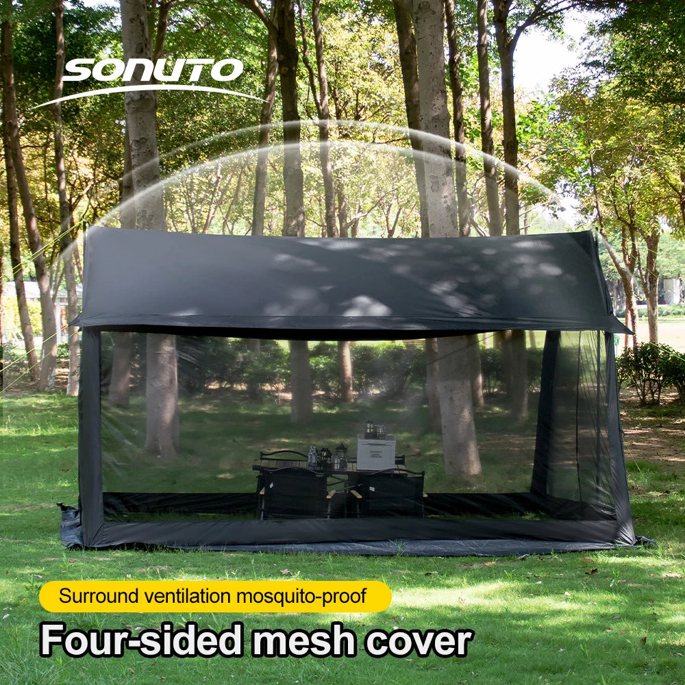 Sonuto 210D Automatic Camping Tent Large Instant Pop-up Family Tent Waterproof Anti-Mosquito Sun Shelter for Outdoor Beach Park