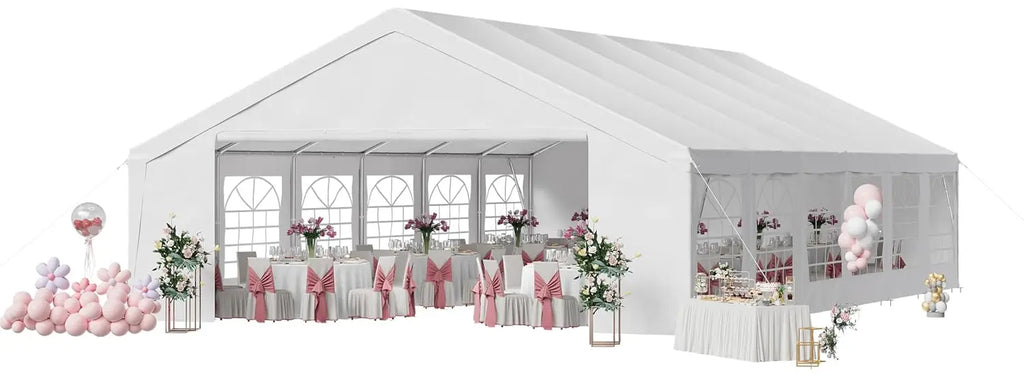 20x40 Waterproof Party Tent Removable Sidewalls Roll-up Door Steel Frame Outdoor Wedding BBQ Custom