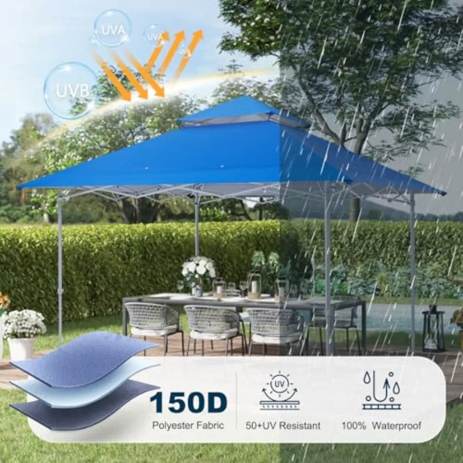13x13 Pop-Up Canopy Tent Instant Shelter Outdoor Canopy with Wheeled Bag Blue