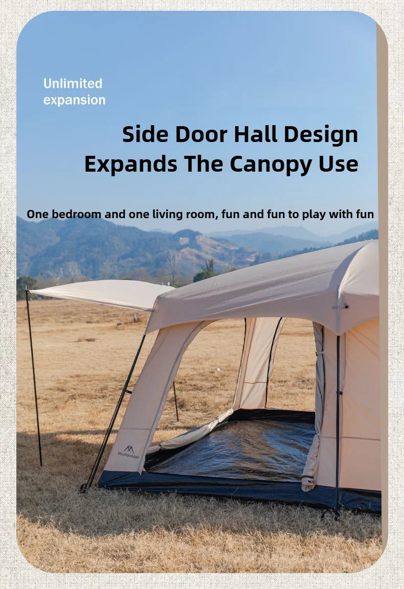 MOUNTAINHIKER Camping Family luxury Tent 3-12 Person Double Layers Oversize 2 Rooms Thickened Rainproof Outdoor Tour Equipment