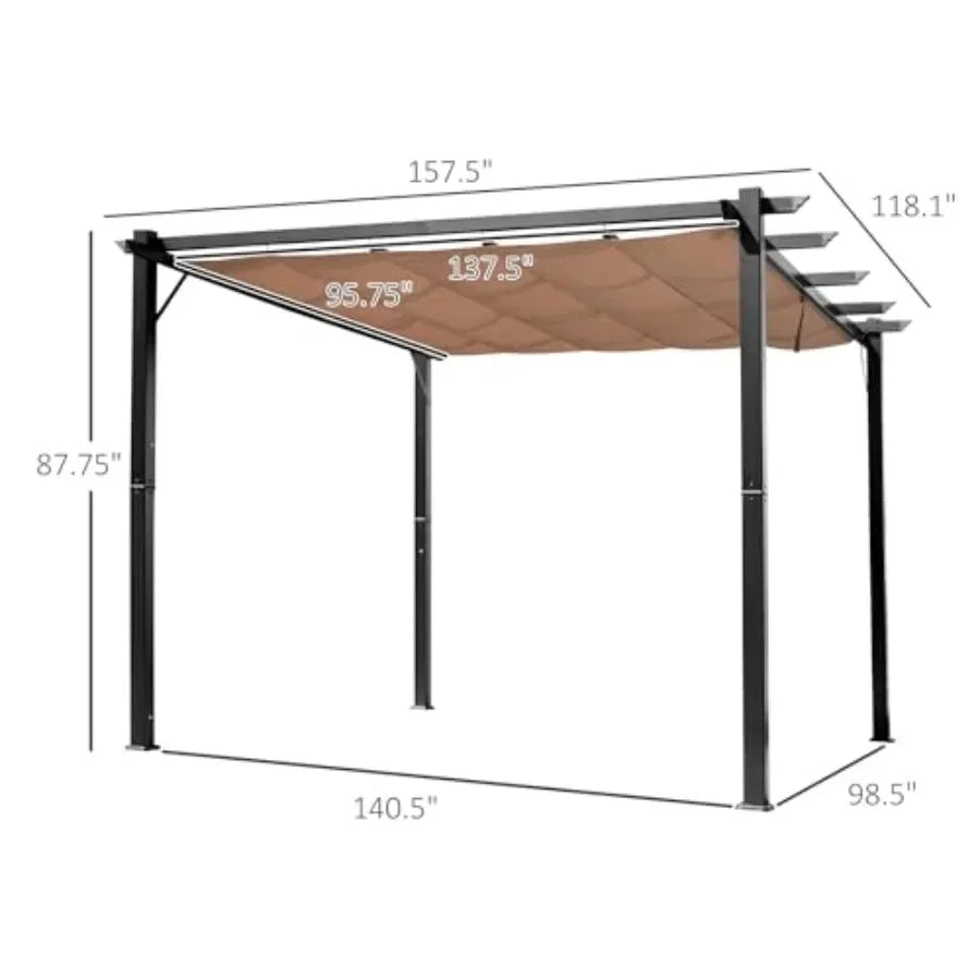 Patio Pergola with Retractable Pergola  Backyard Shade Shelter for Porch Outdoor Party Garden Grill Gazebo