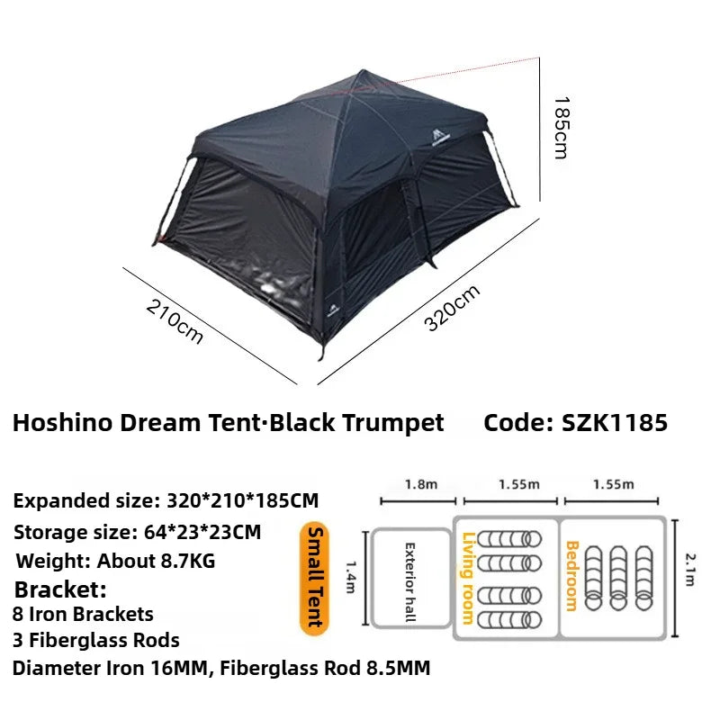 MOUNTAINHIKER Camping Family luxury Tent 3-12 Person Double Layers Oversize 2 Rooms Thickened Rainproof Outdoor Tour Equipment