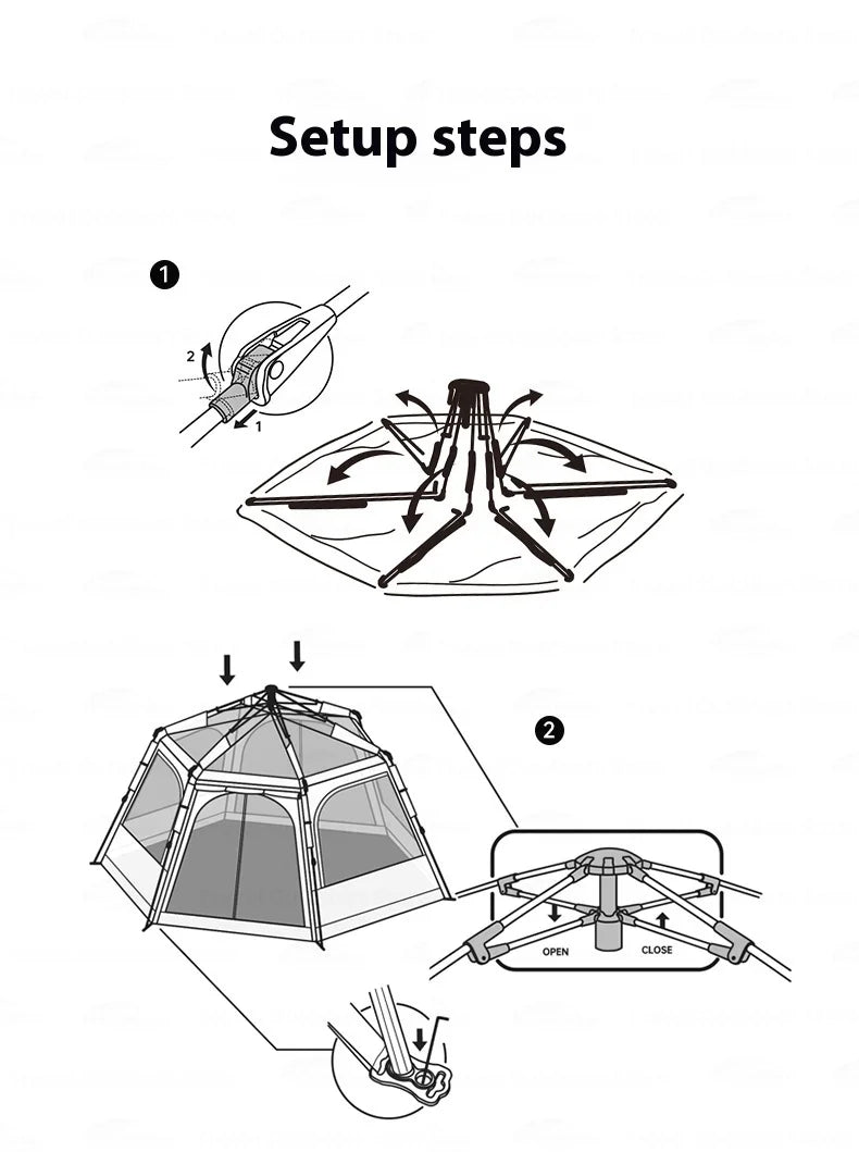 Naturehike BLACKDOG Qiyun 3-Speed Hexagonal Tent Sunscreen Stable Cooling Sensation Strong Wind Resistant Fiber Support With 360