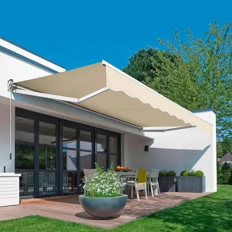 Outdoor Retractable Gazebos Electric Hand-cranked Sun Protection and Rain Protection Canopy Creative Courtyard Balcony Tents ZZ